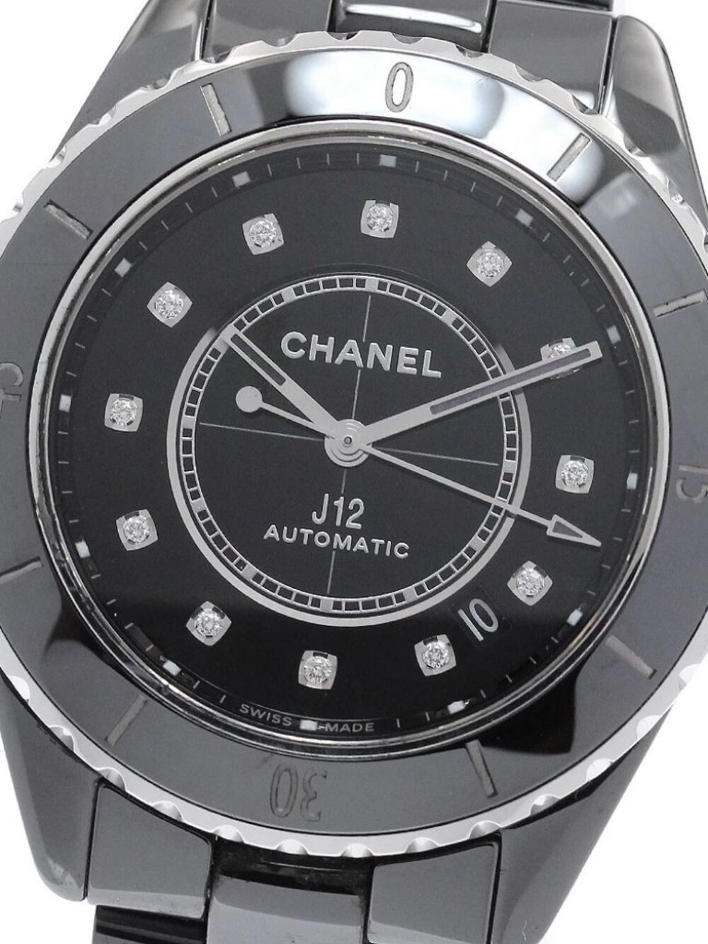 CHANEL J12 H5702 Black ceramic 12P diamond black Dial Automatic Men's_959990